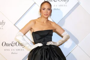 Jennifer Lopez in Dubai on Feb. 10, 2024. 