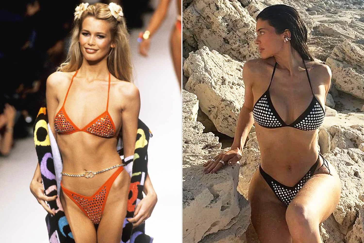 Claudia Schiffer praises Kylie Jenner’s vintage bikini, shares glamorous ’90s photo wearing the same one.