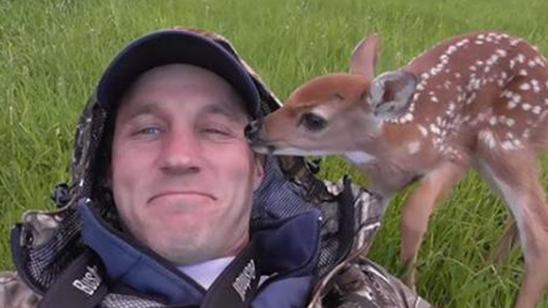 A heartwarming story: Baby Deer thinks the Man who saver her life is his Father!