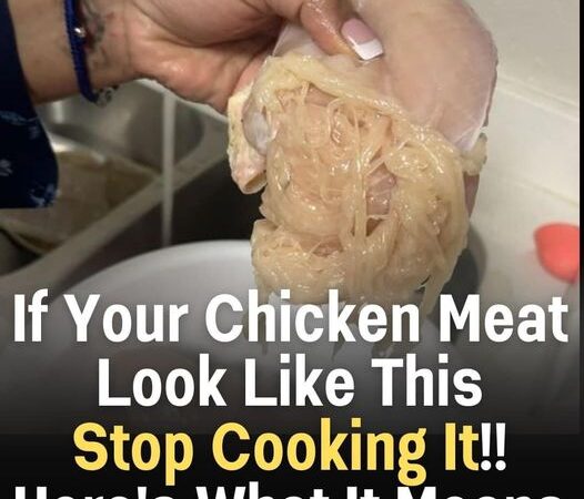 Mom posts alarming photo of chicken breast disintegrating into spaghetti-like strands!