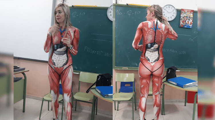 Teacher Goes Above and Beyond with Full-Body Anatomy Suit to Engage Students in Learning