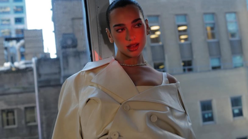  Dua Lipa catches the eye in an all white outfit via IG